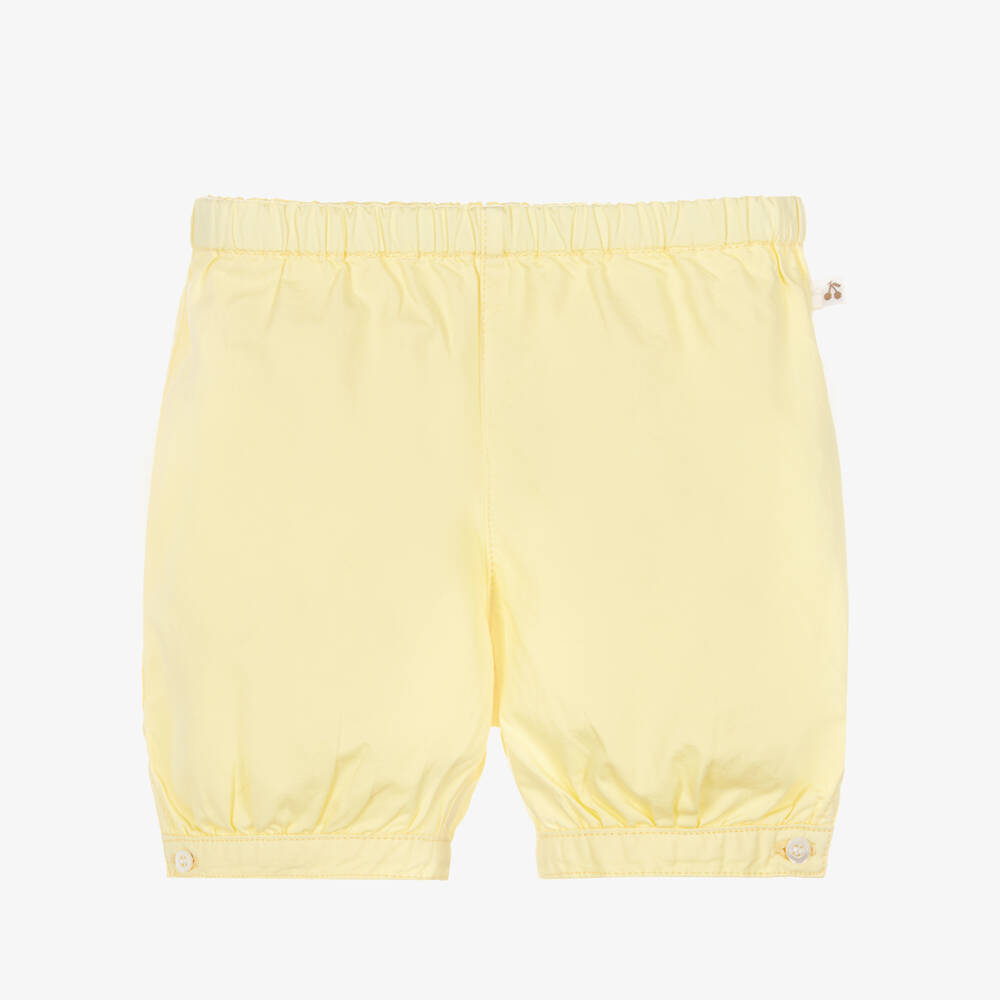 Bonpoint-Boys Yellow Cotton Poplin Shorts | Childrensalon