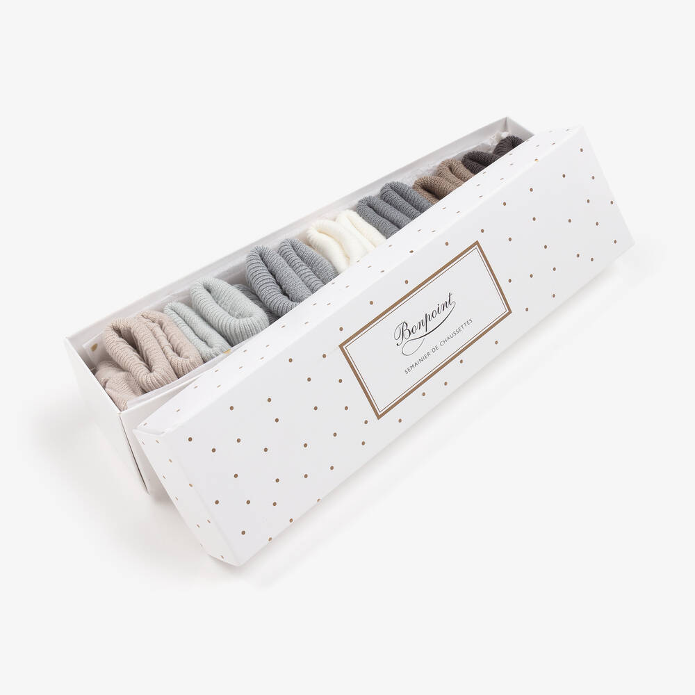 Bonpoint-طقم جوارب مزيج قطن للأطفال (عدد 7) | Childrensalon