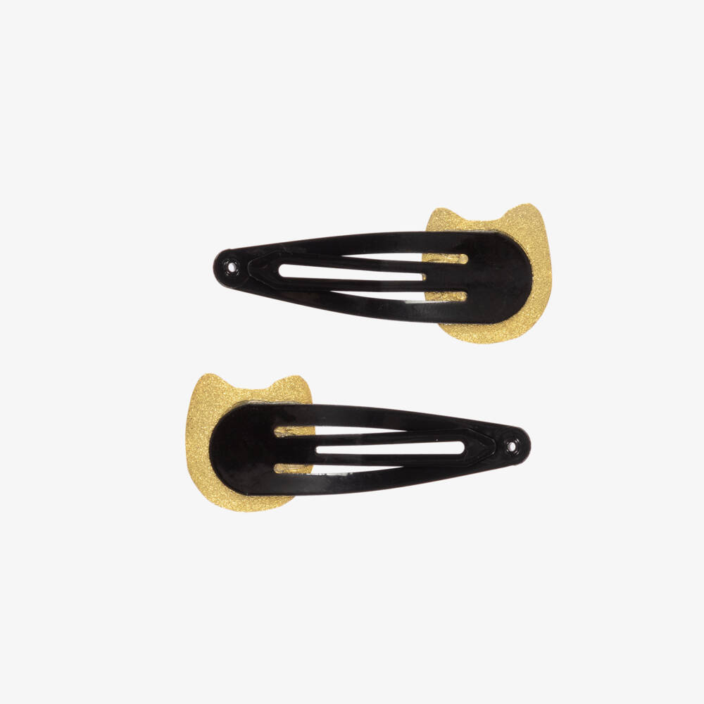 Bonpoint-Girls Black Cat Hairclips (2 Pack) | Childrensalon