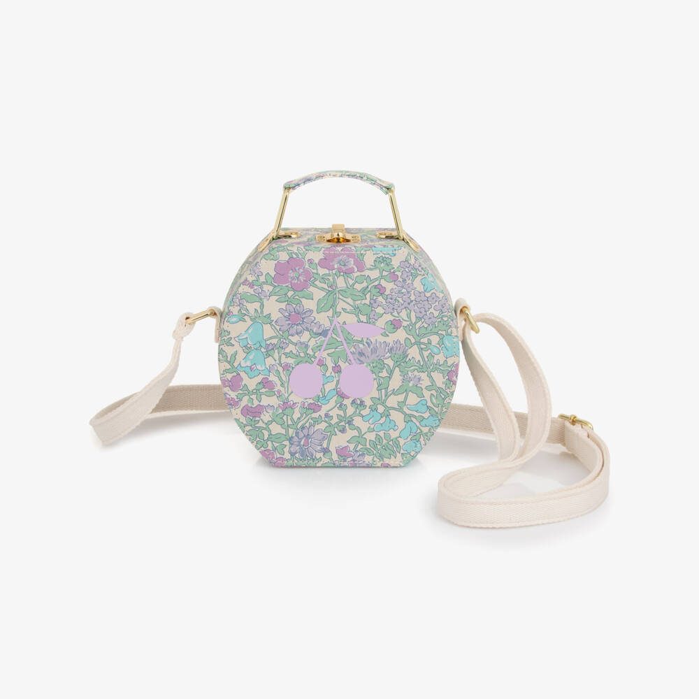 Bonpoint-Girls Blue Floral Liberty Fabric Bag (14cm) | Childrensalon