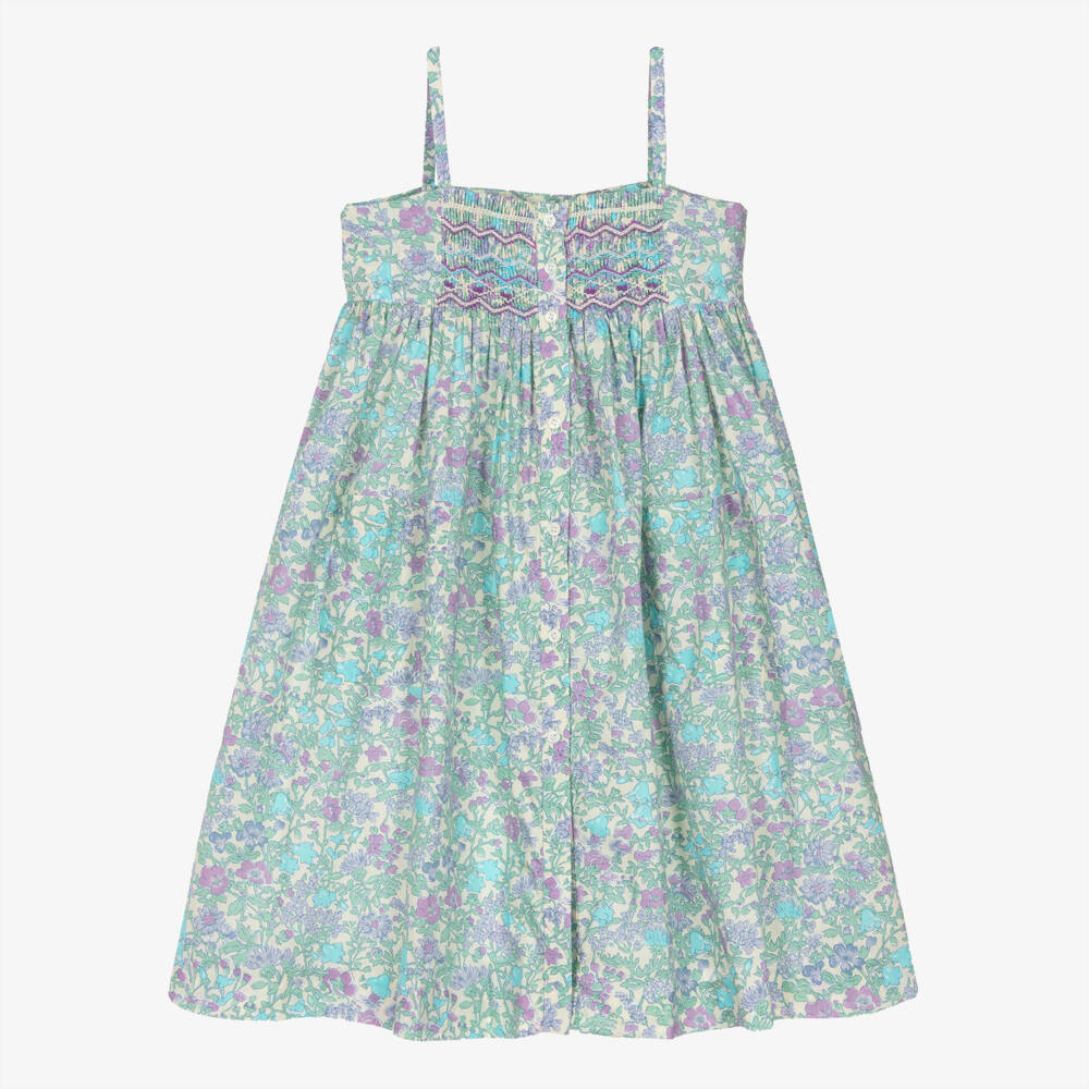 Bonpoint-Girls Blue Floral Liberty Fabric Dress | Childrensalon