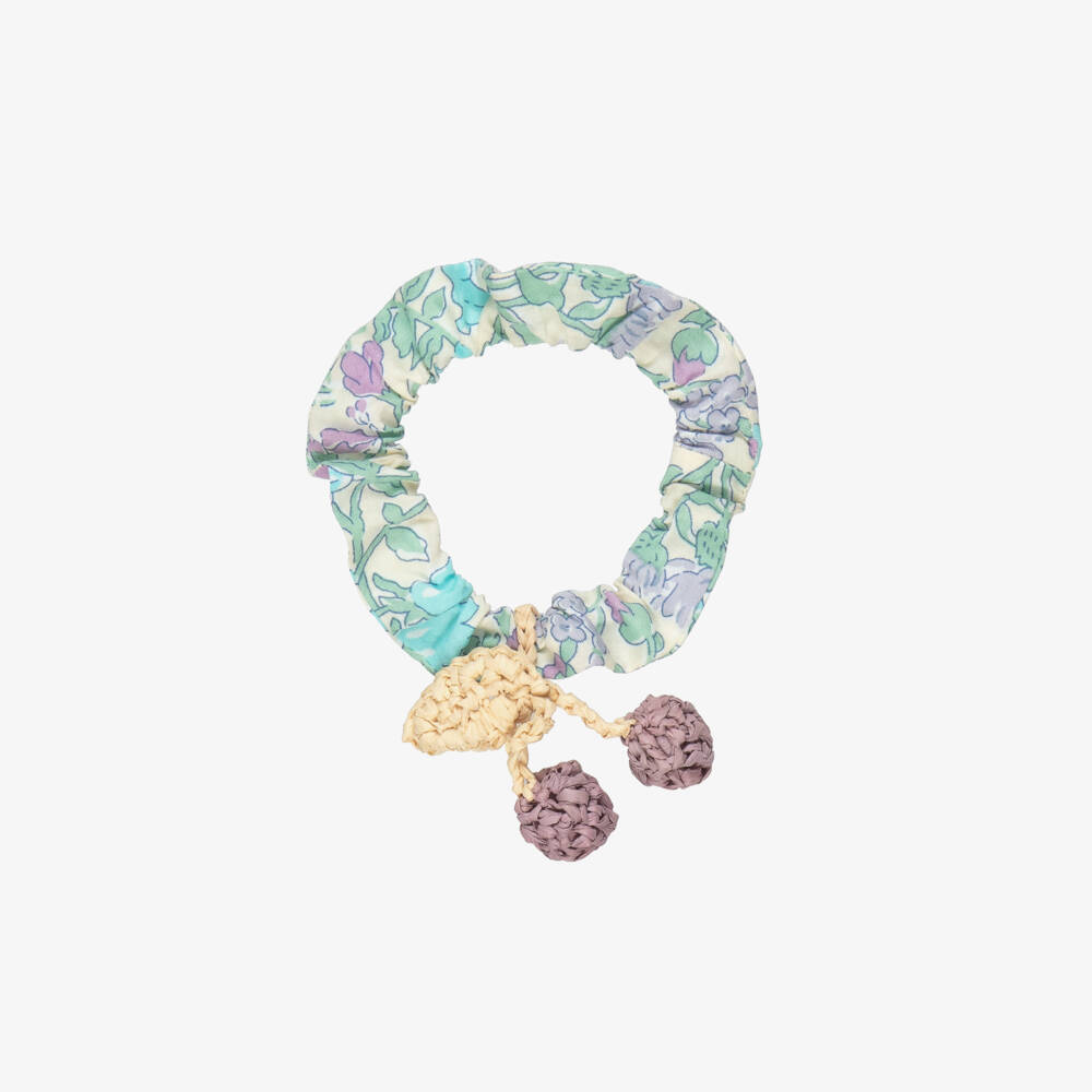 Bonpoint-Girls Blue Floral Liberty Print Hair Scrunchie (4cm) | Childrensalon