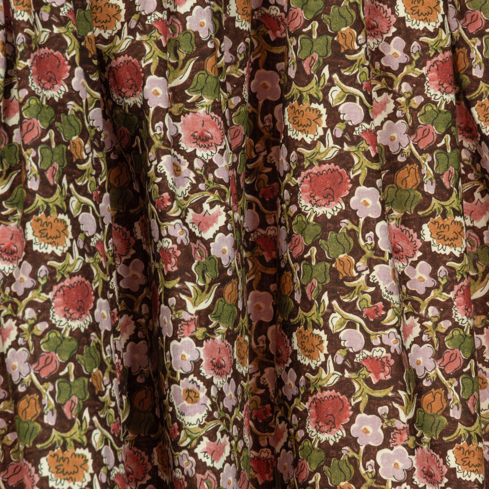 Bonpoint-Girls Brown Tana Lawn Floral Liberty Fabric Skirt | Childrensalon