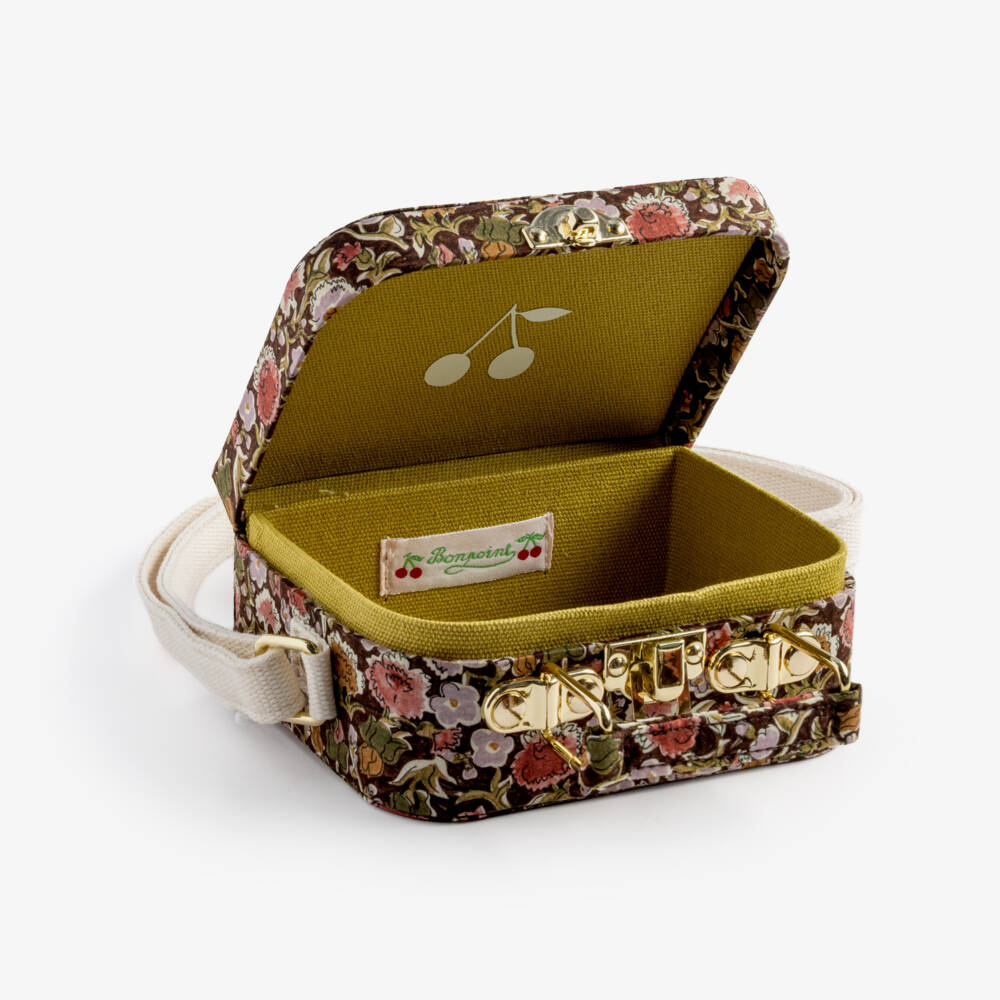 Bonpoint-Girls Burgundy Liberty Fabric Aimane Bag (12cm) | Childrensalon