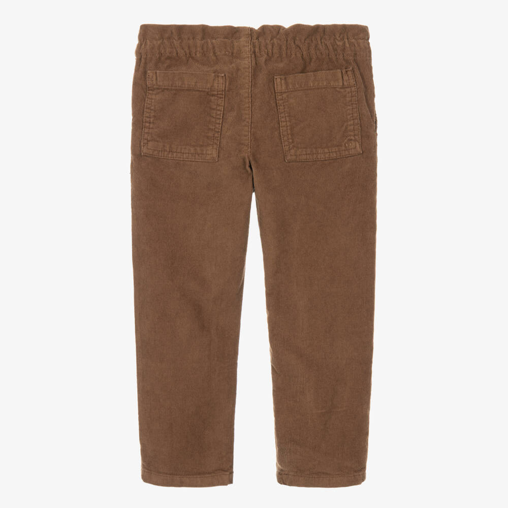 Bonpoint-Girls Chocolate Brown Corduroy Trousers | Childrensalon
