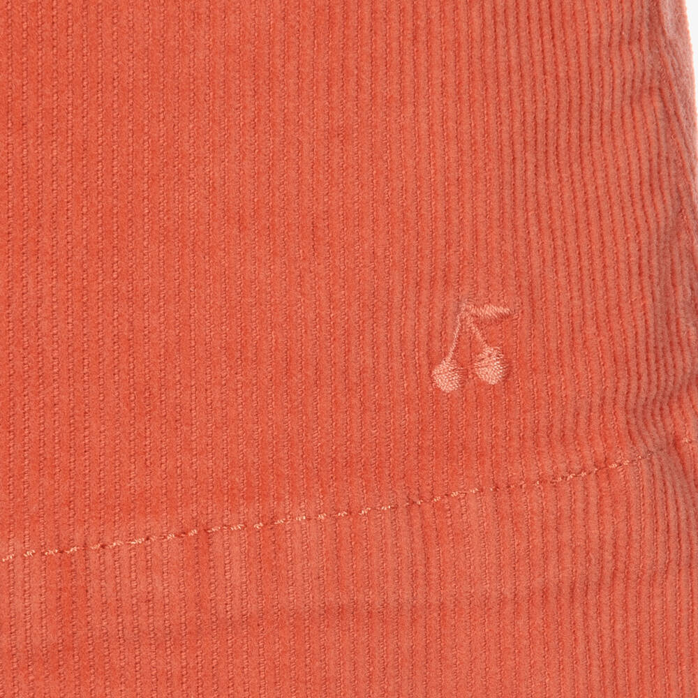 Bonpoint-Girls Cotton Corduroy Dress in Coral Pink | Childrensalon