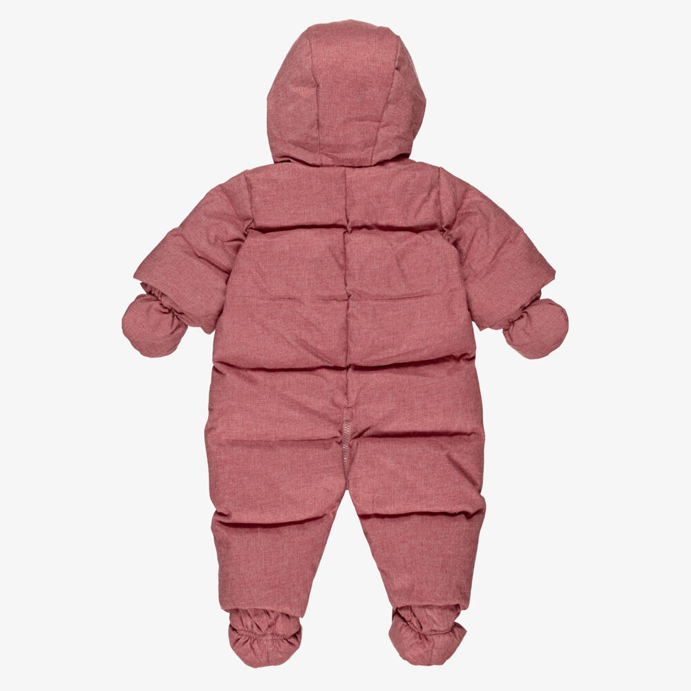 Bonpoint-Girls Dark Pink Down Filled Snowsuit | Childrensalon