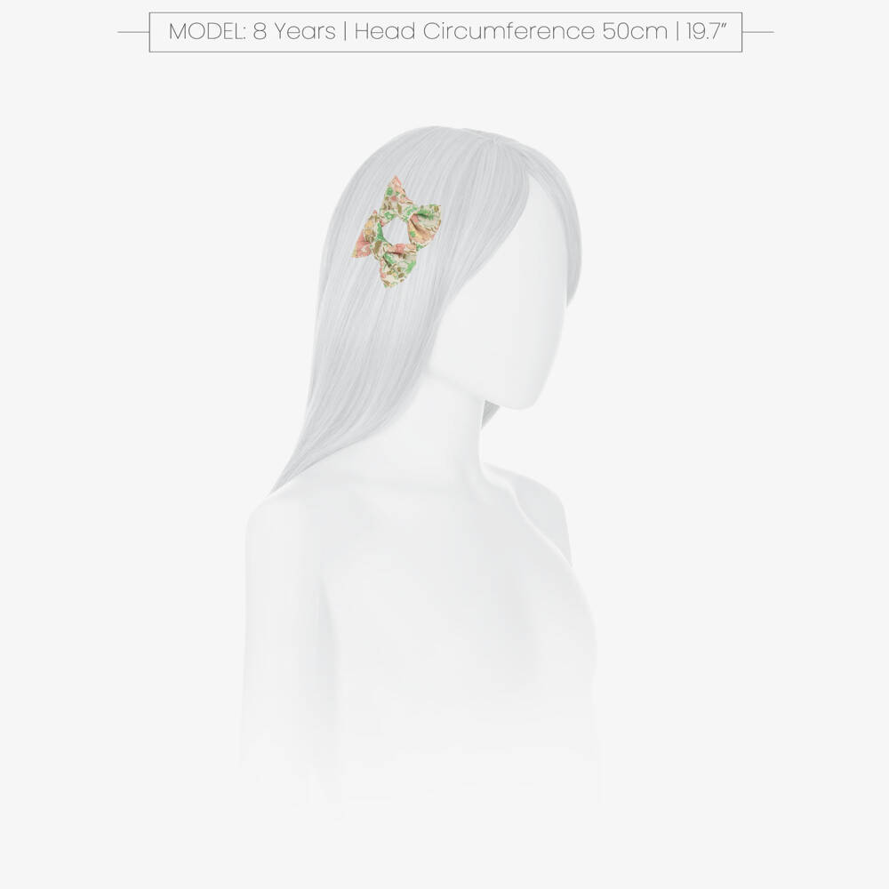 Bonpoint-Girls Green Floral Liberty Fabric Hair Clips (2 Pack) | Childrensalon