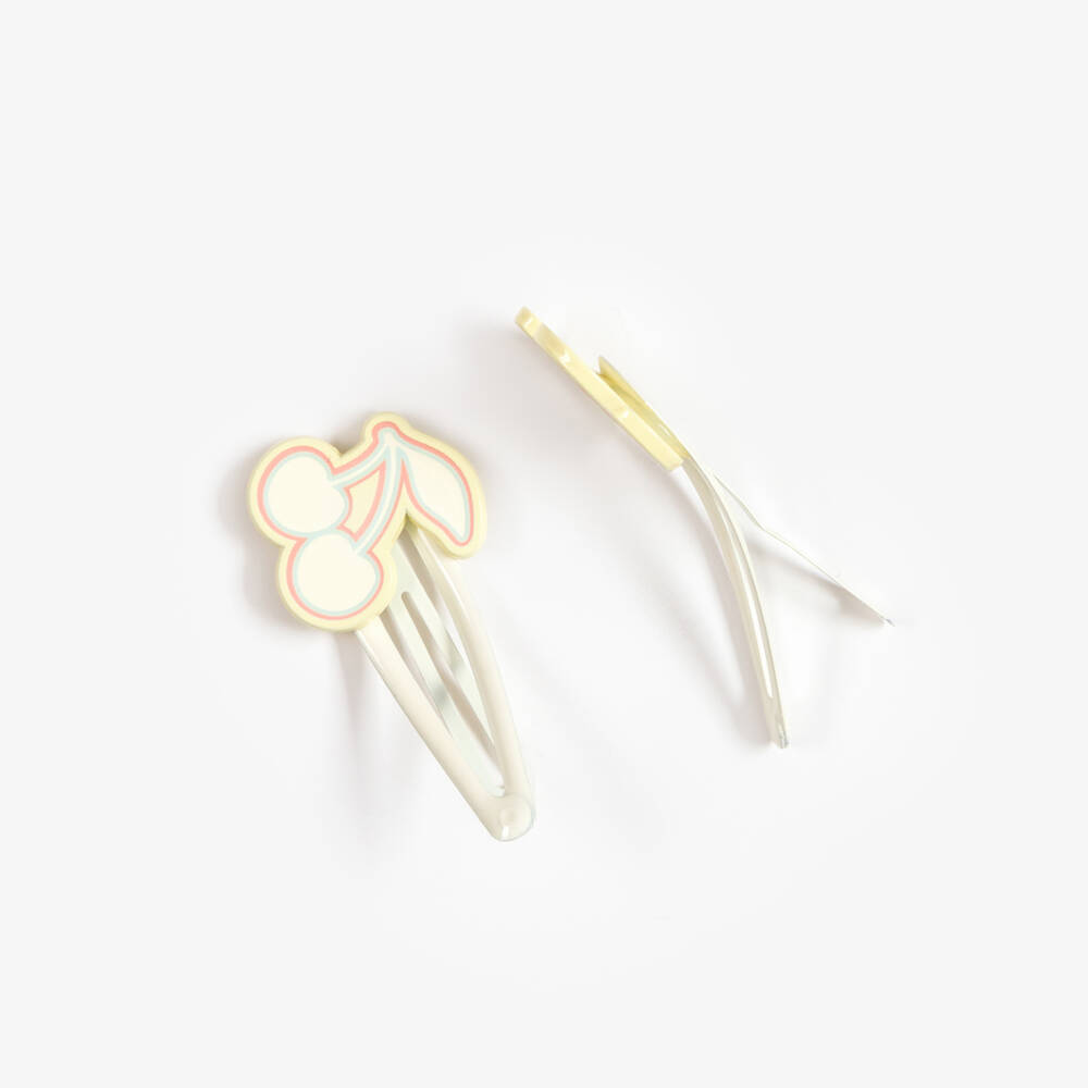 Bonpoint-Girls Ivory Cherry Hair Clips (2 Pack) | Childrensalon