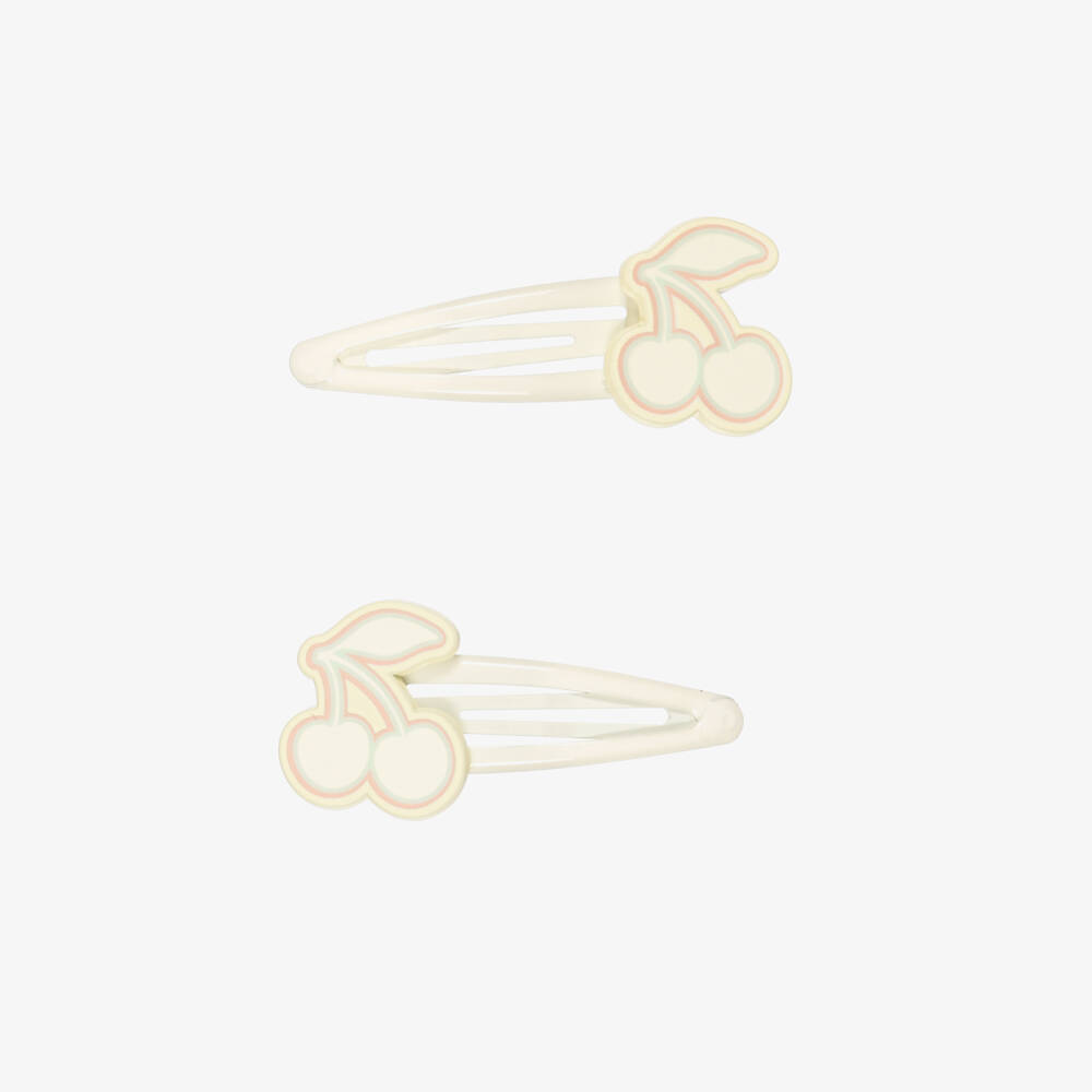 Bonpoint-Girls Ivory Cherry Hair Clips (2 Pack) | Childrensalon