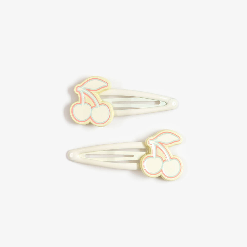 Bonpoint-Girls Ivory Cherry Hair Clips (2 Pack) | Childrensalon