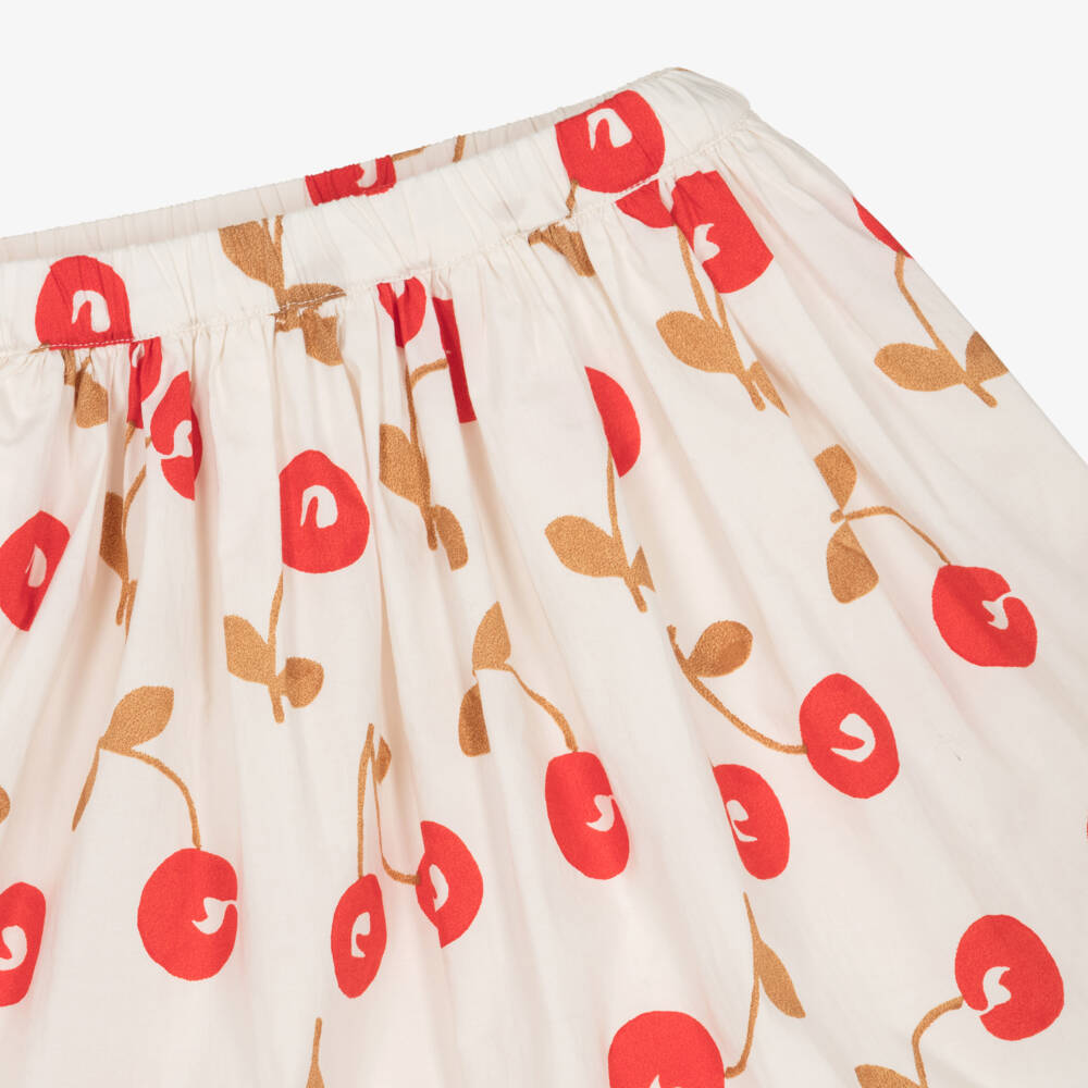 Bonpoint-Girls Ivory Cherry Print Cotton Poplin Dress | Childrensalon