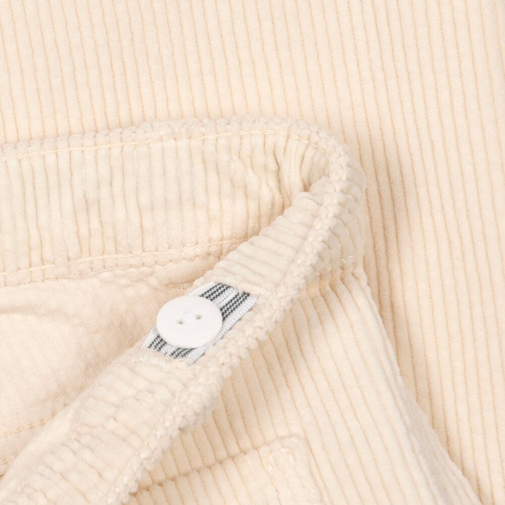 Bonpoint-Girls Ivory Corduroy Wide Leg Trousers | Childrensalon
