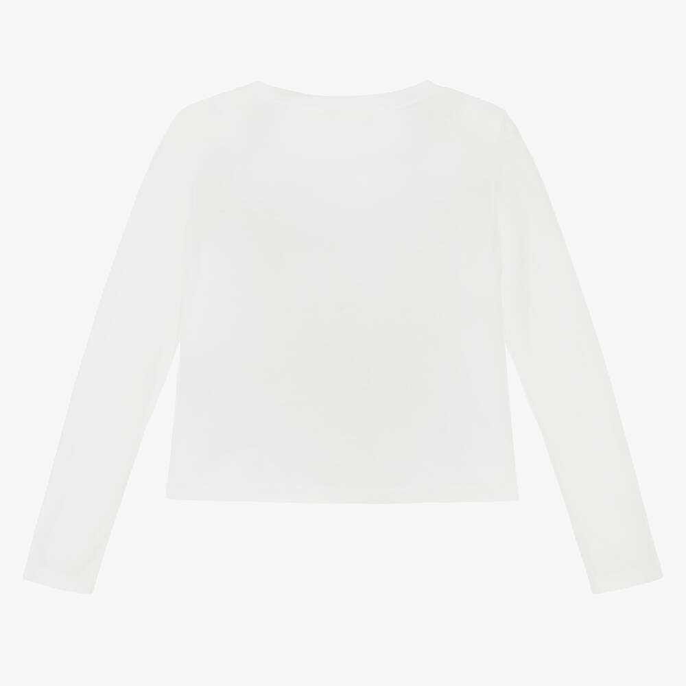 Bonpoint-Кремовый хлопковый кардиган для девочек | Childrensalon