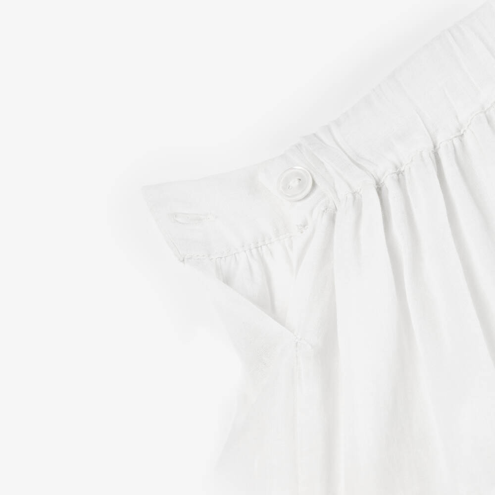 Bonpoint-Girls Ivory Cotton Embroidered Lace Trim Skirt | Childrensalon