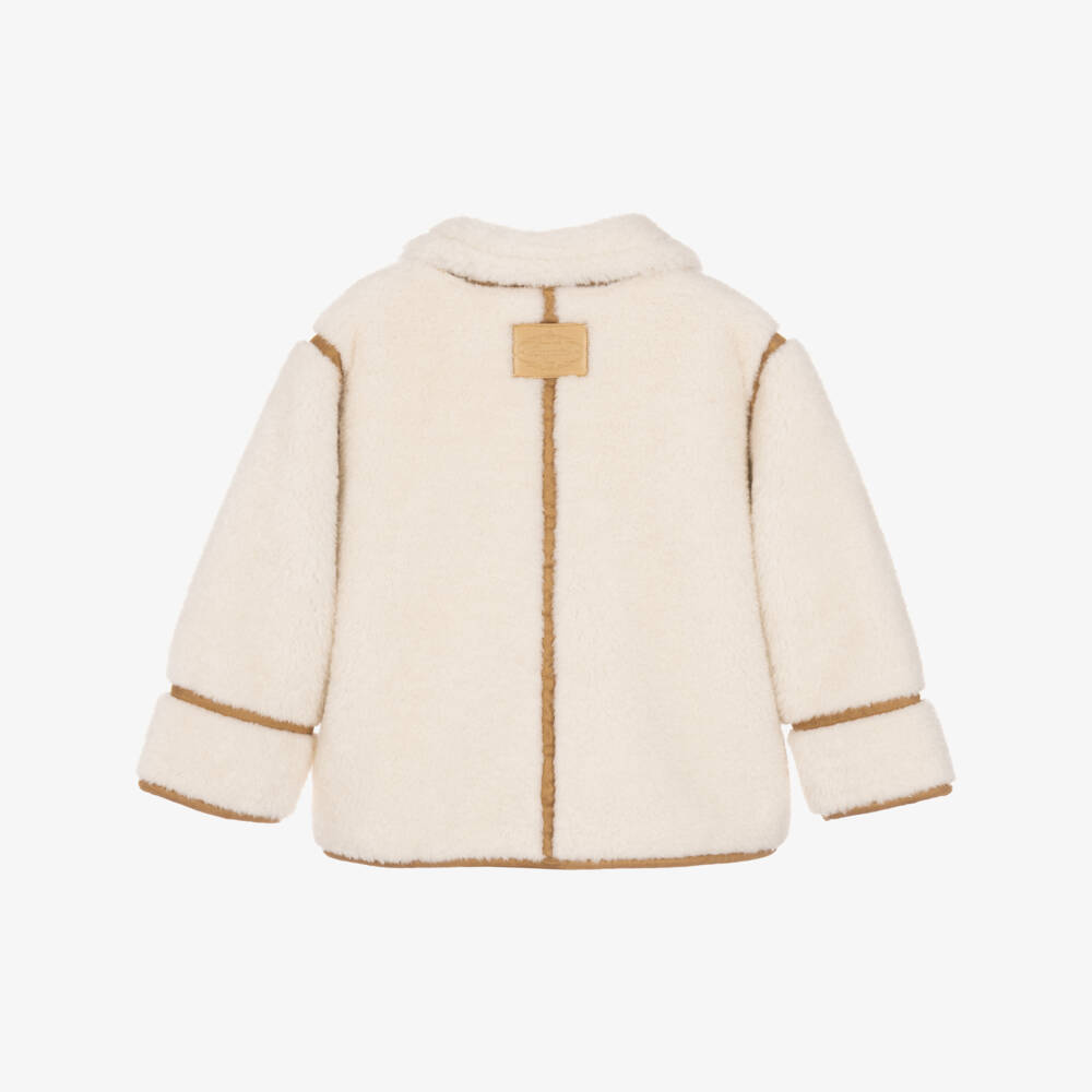Bonpoint-Girls Ivory Faux Fur Jacket | Childrensalon