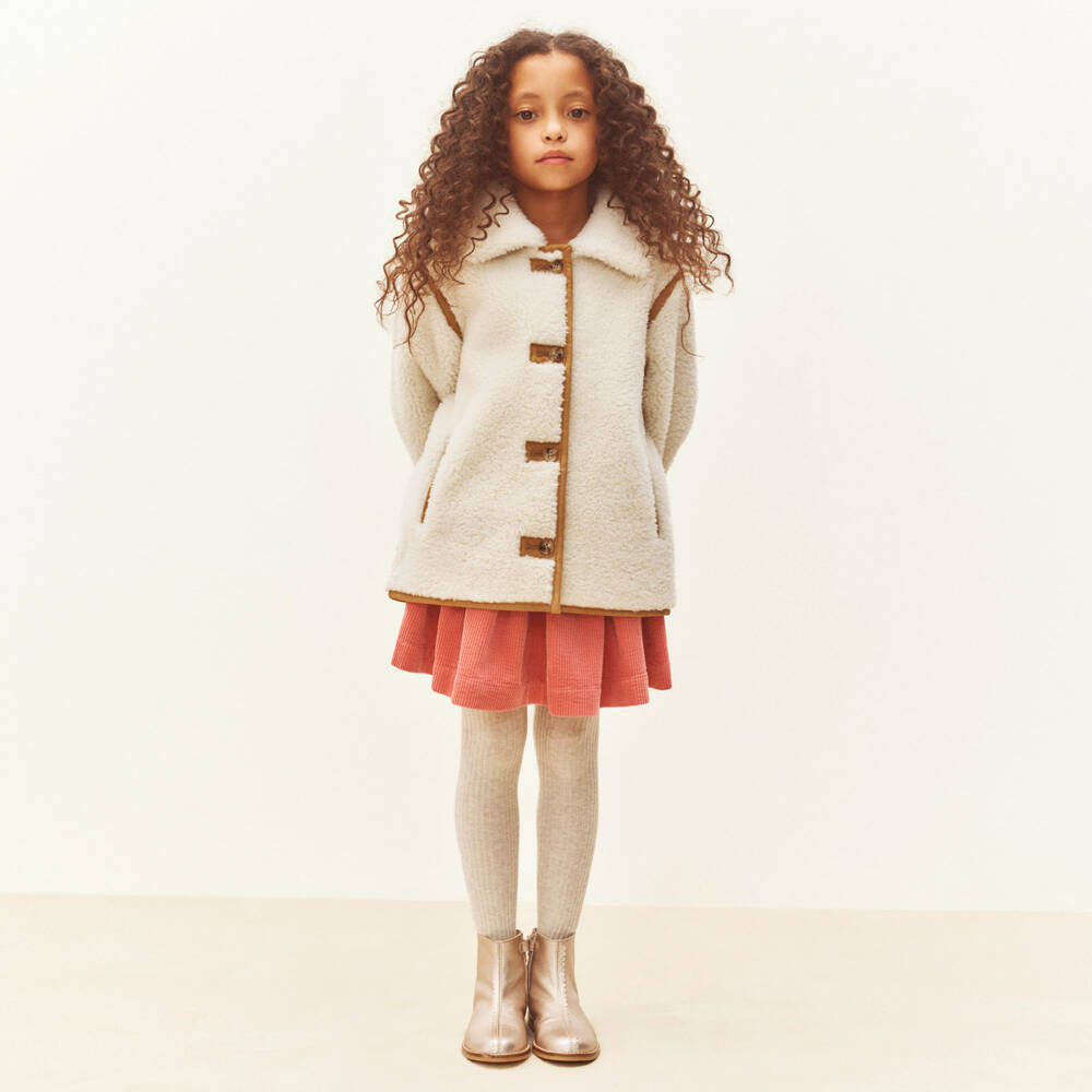 Bonpoint-Girls Ivory Faux Fur Jacket | Childrensalon