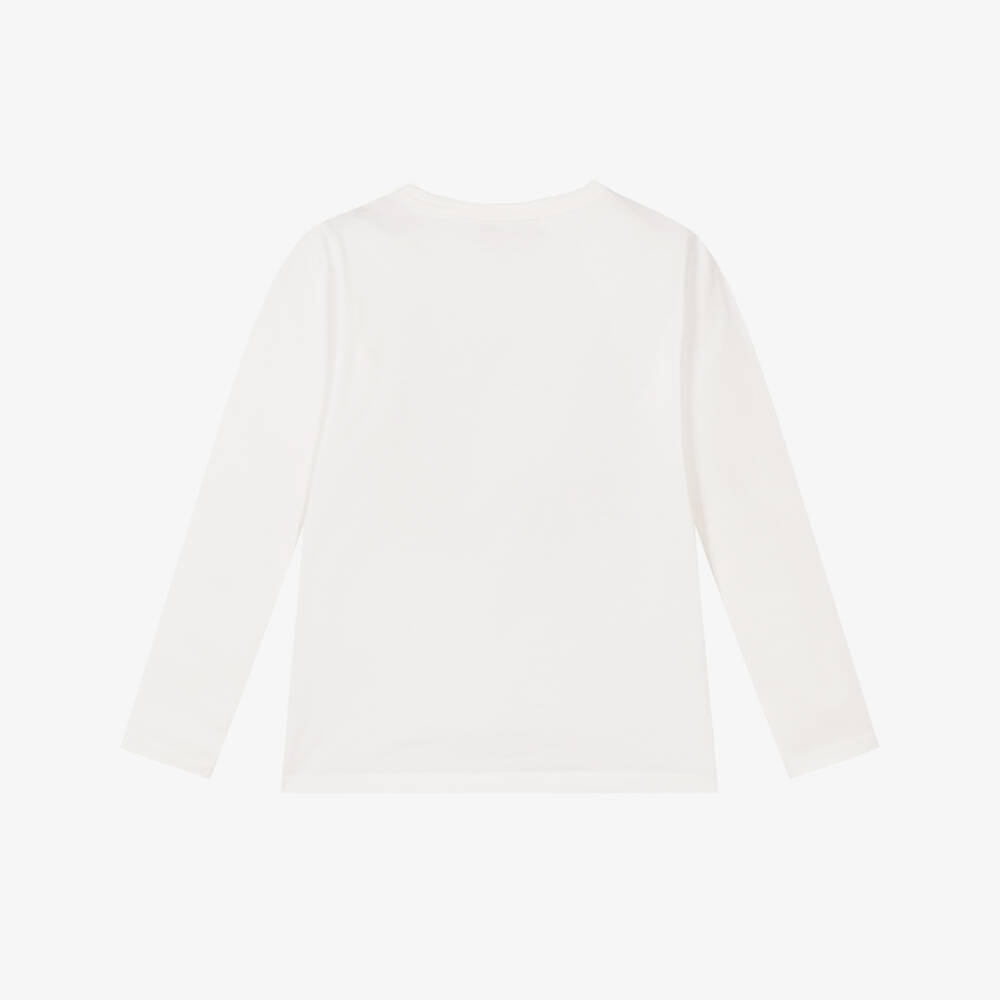 Bonpoint-Girls Ivory Top with Dalmation Print | Childrensalon