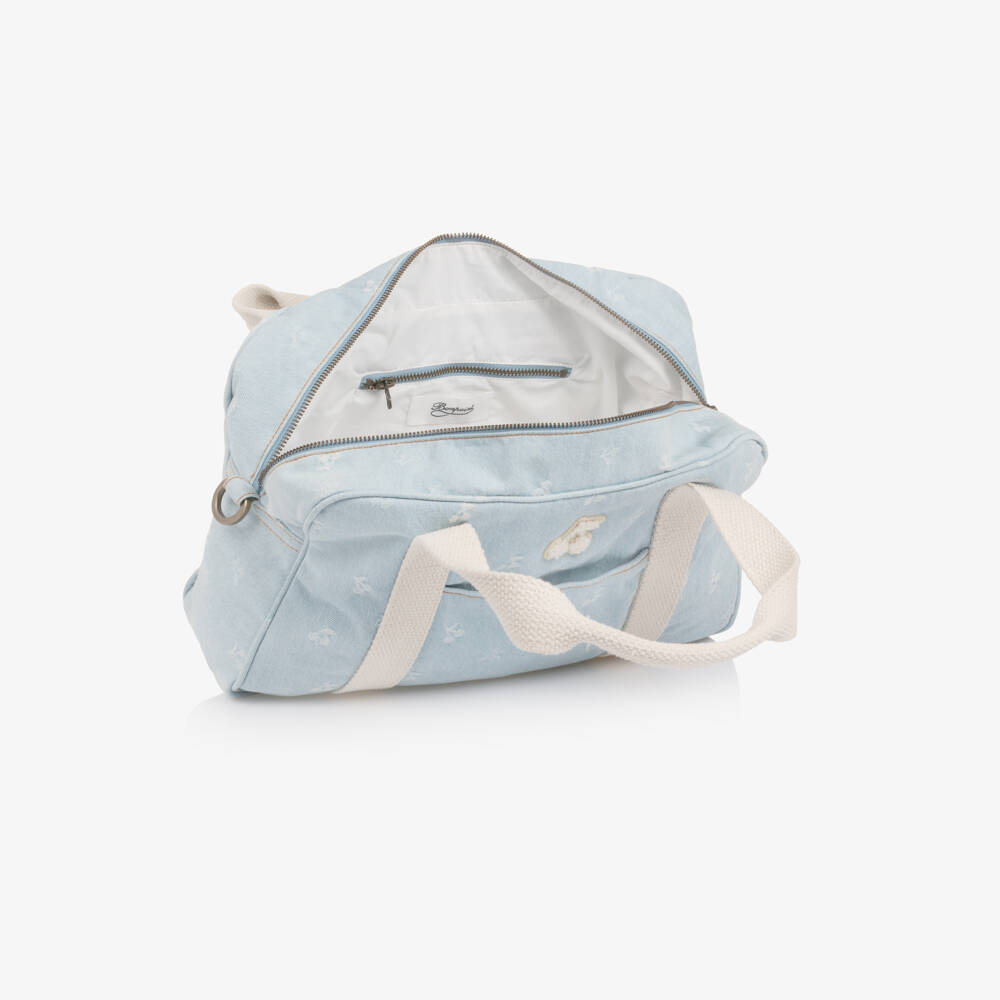 Bonpoint-Girls Light Blue Denim Cherry Bag (34cm) | Childrensalon