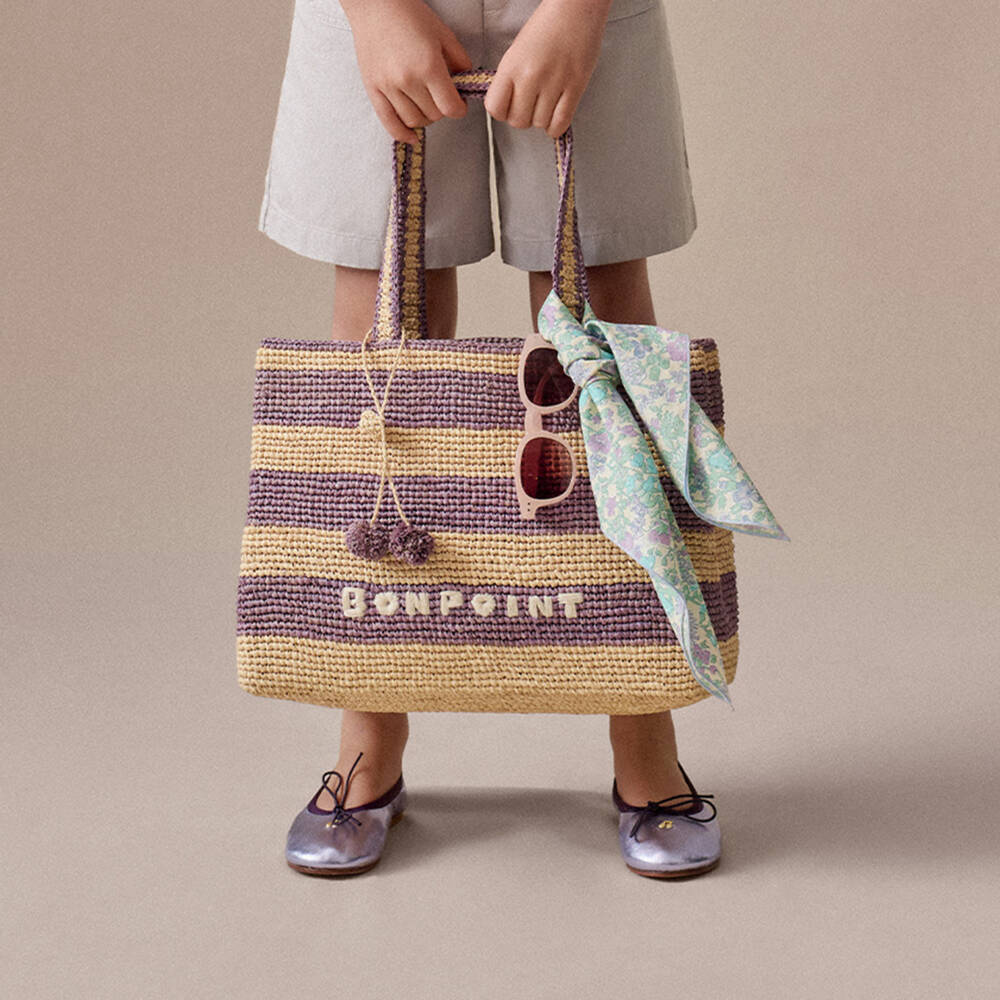 Bonpoint-Балетки сиреневые из кожи металлик для девочек | Childrensalon