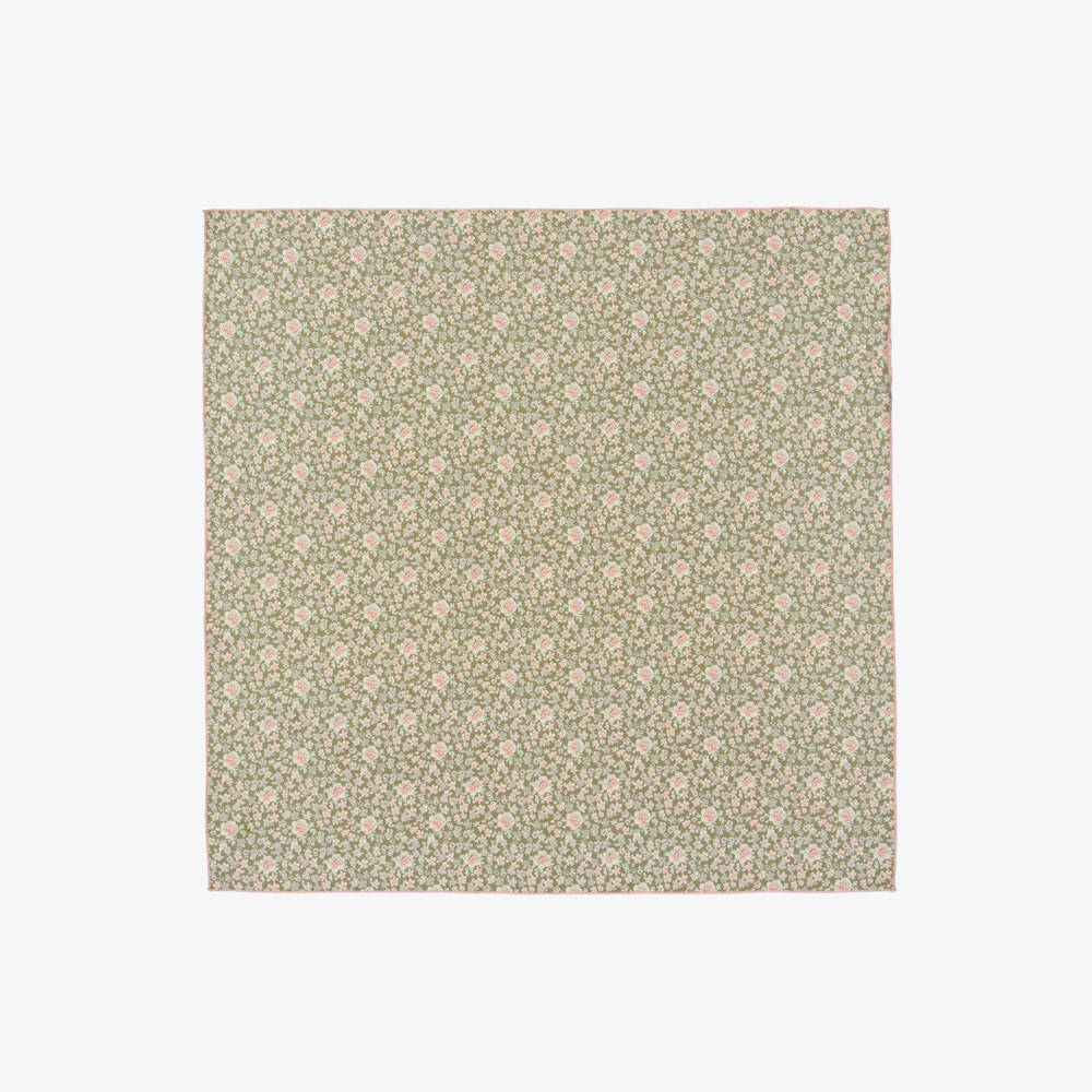 Bonpoint-Girls Moss Green Liberty Floral Fabric Scarf (50cm) | Childrensalon