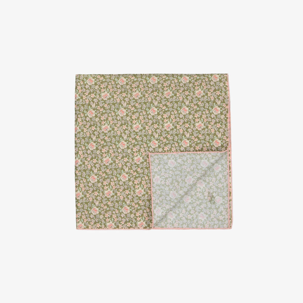 Bonpoint-Girls Moss Green Liberty Floral Fabric Scarf (50cm) | Childrensalon