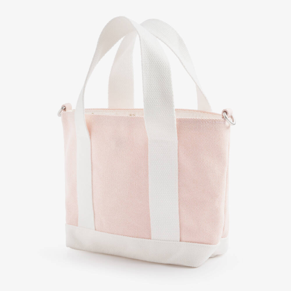 Bonpoint-Girls Pale Pink Canvas Handbag (26cm) | Childrensalon