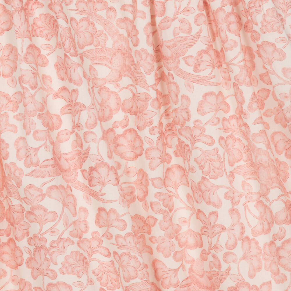 Bonpoint-Girls Pink Botanical Print Cotton Dress | Childrensalon