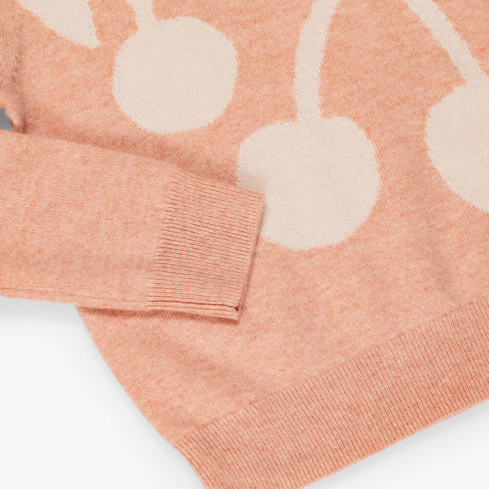 Bonpoint-Girls Pink Cashmere Sweater with Cherries | Childrensalon