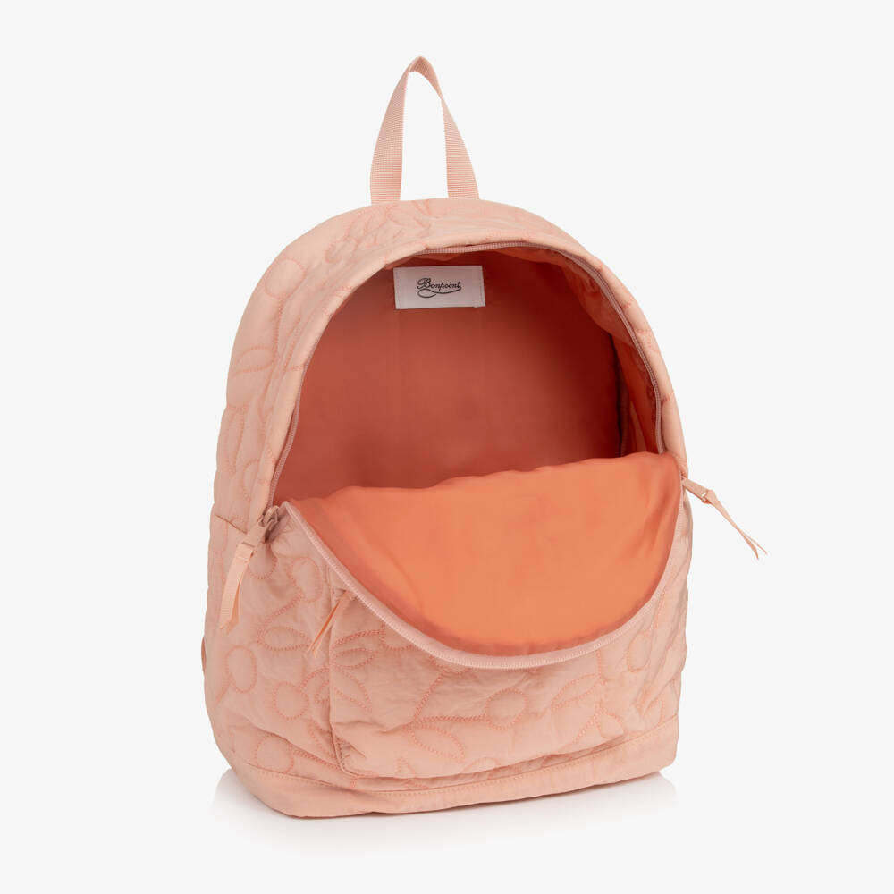 Bonpoint-Girls Pink Cherry Quilted Backpack (36cm) | Childrensalon