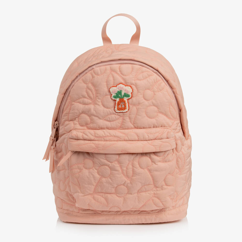 Bonpoint-Girls Pink Cherry Quilted Backpack (36cm) | Childrensalon