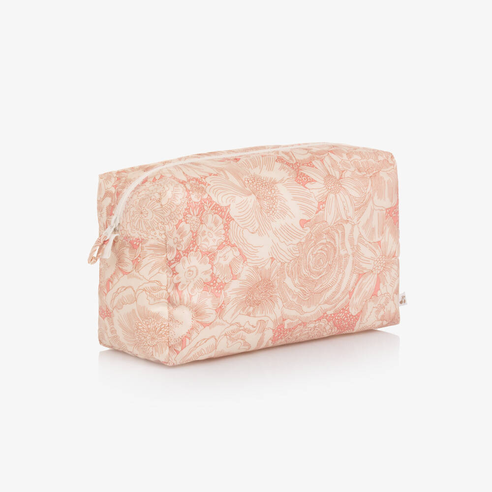 Bonpoint-Girls Pink Floral Print Wash Bag (23cm) | Childrensalon
