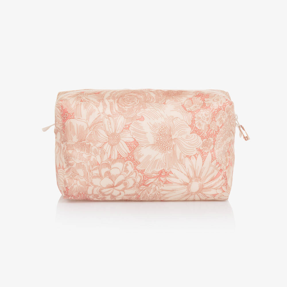 Bonpoint-Girls Pink Floral Print Wash Bag (24cm) | Childrensalon