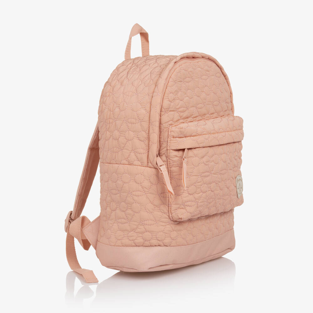 Bonpoint-Girls Pink Quilted Cherry Backpack (34cm) | Childrensalon