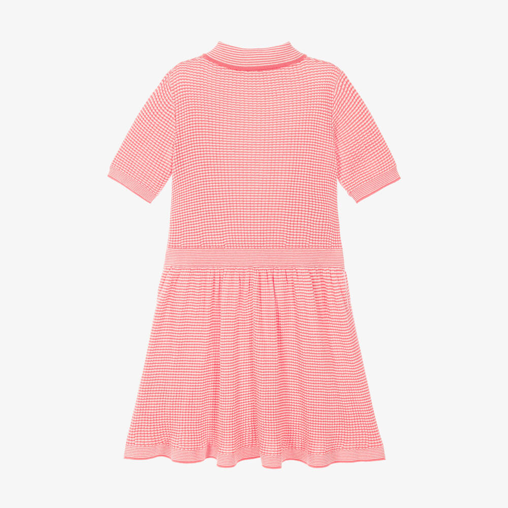 Bonpoint-Girls Pink Striped Cotton Jersey Polo Dress | Childrensalon