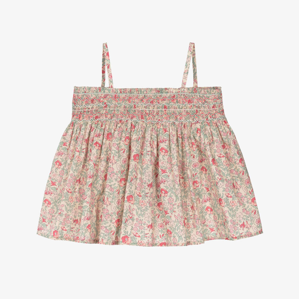 Bonpoint-Girls Pink Tana Lawn Liberty Fabric Blouse | Childrensalon