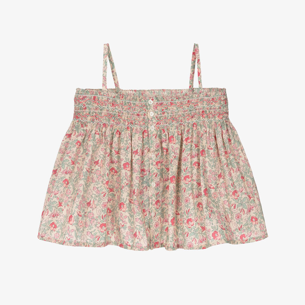 Bonpoint-بلوزة قماش ليبرتي لون زهري للبنات | Childrensalon