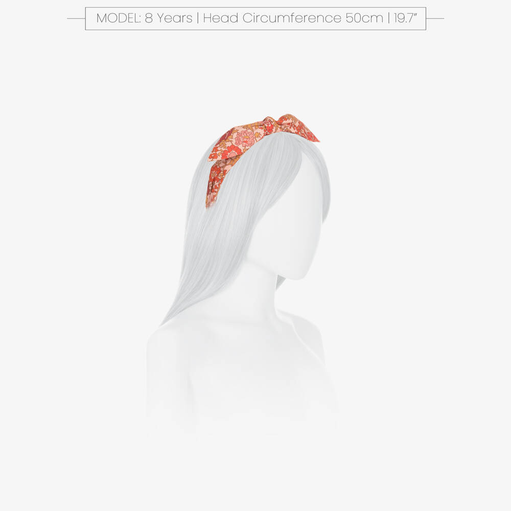 Bonpoint-Girls Red & Orange Floral Liberty Print Hairband | Childrensalon