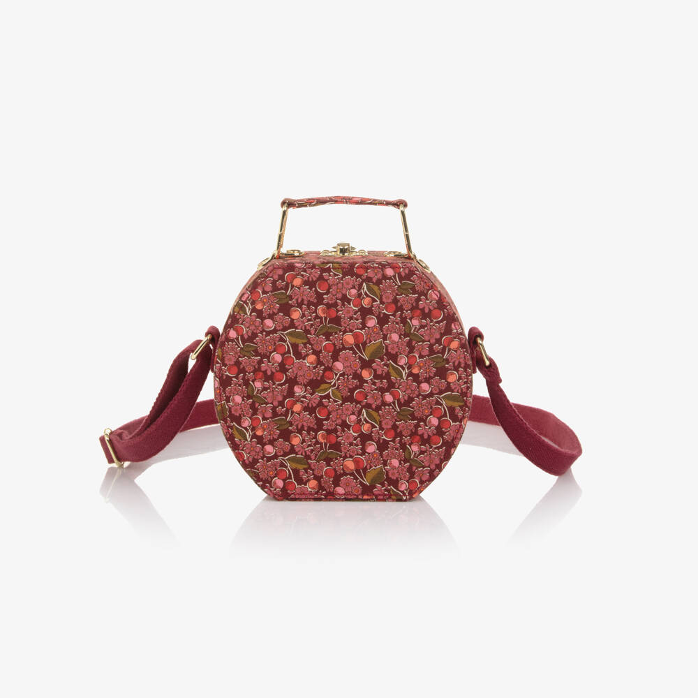 Bonpoint-Girls Red & Pink Cherry Liberty Fabric Shoulder Bag (14cm) | Childrensalon