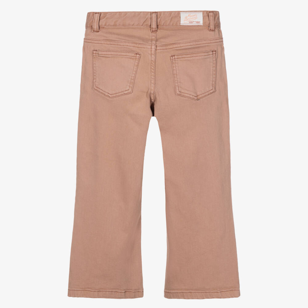 Bonpoint-Girls Straight Denim Jeans in Terracotta Pink | Childrensalon