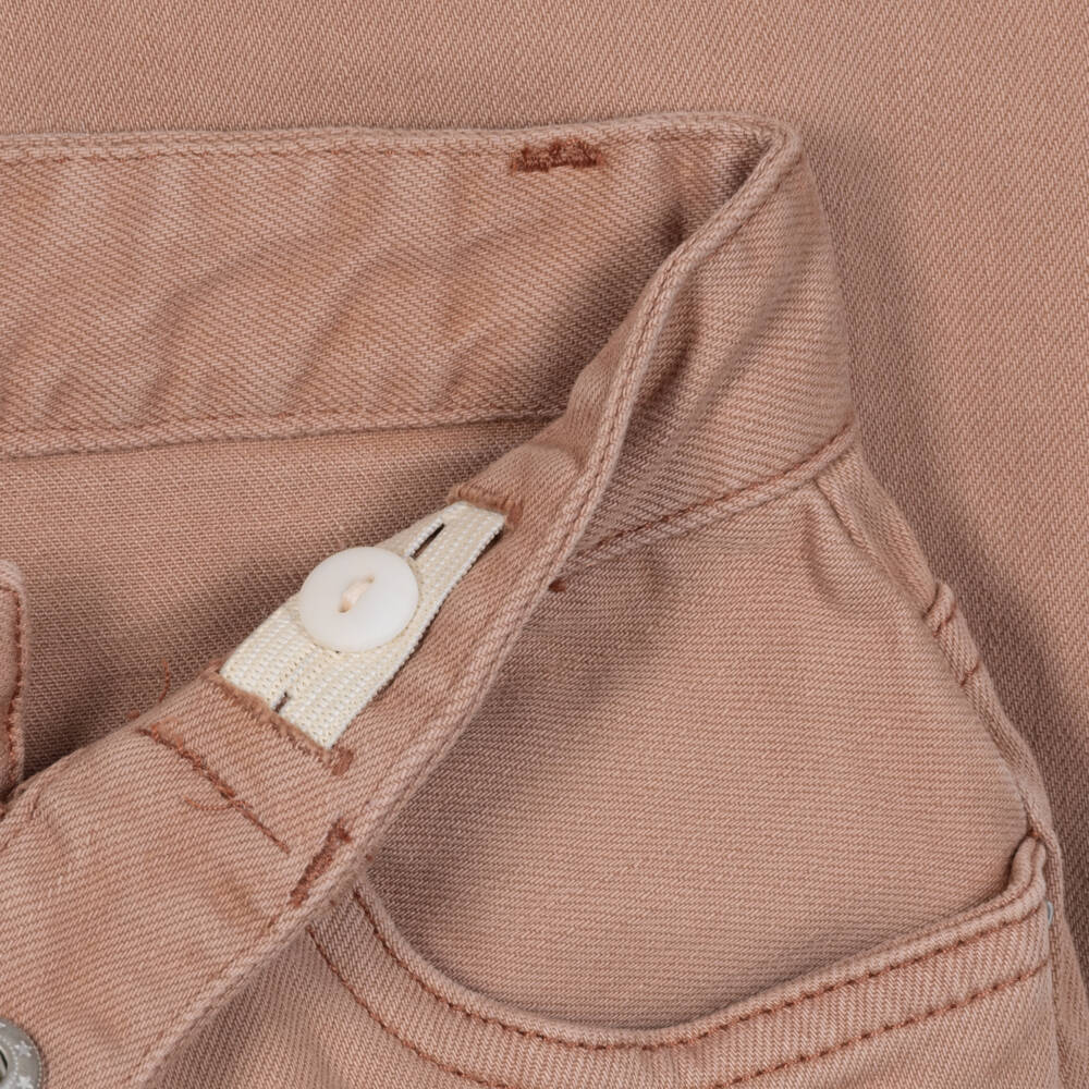Bonpoint-Girls Straight Denim Jeans in Terracotta Pink | Childrensalon