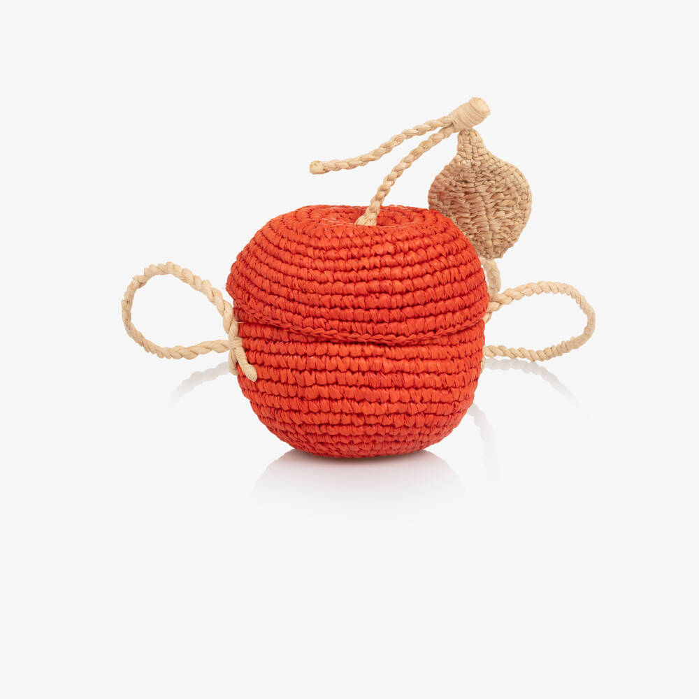 Bonpoint-Girls Straw Orange Bag (11cm) | Childrensalon