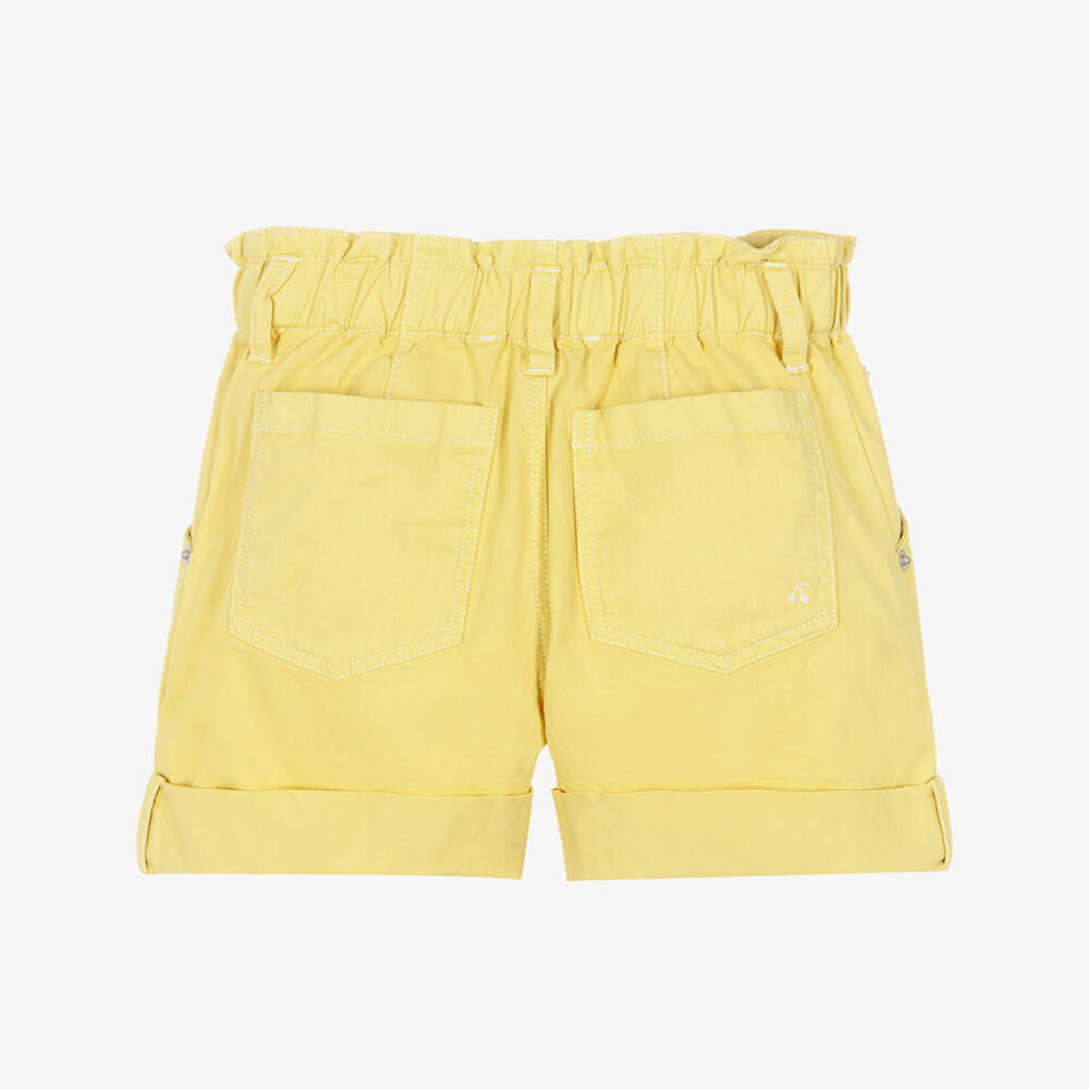 Bonpoint-Girls Yellow Cotton Five-Pocket Shorts | Childrensalon
