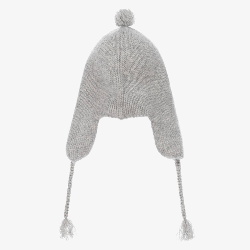 Bonpoint-Grey Pure Cashmere Knitted Hat | Childrensalon