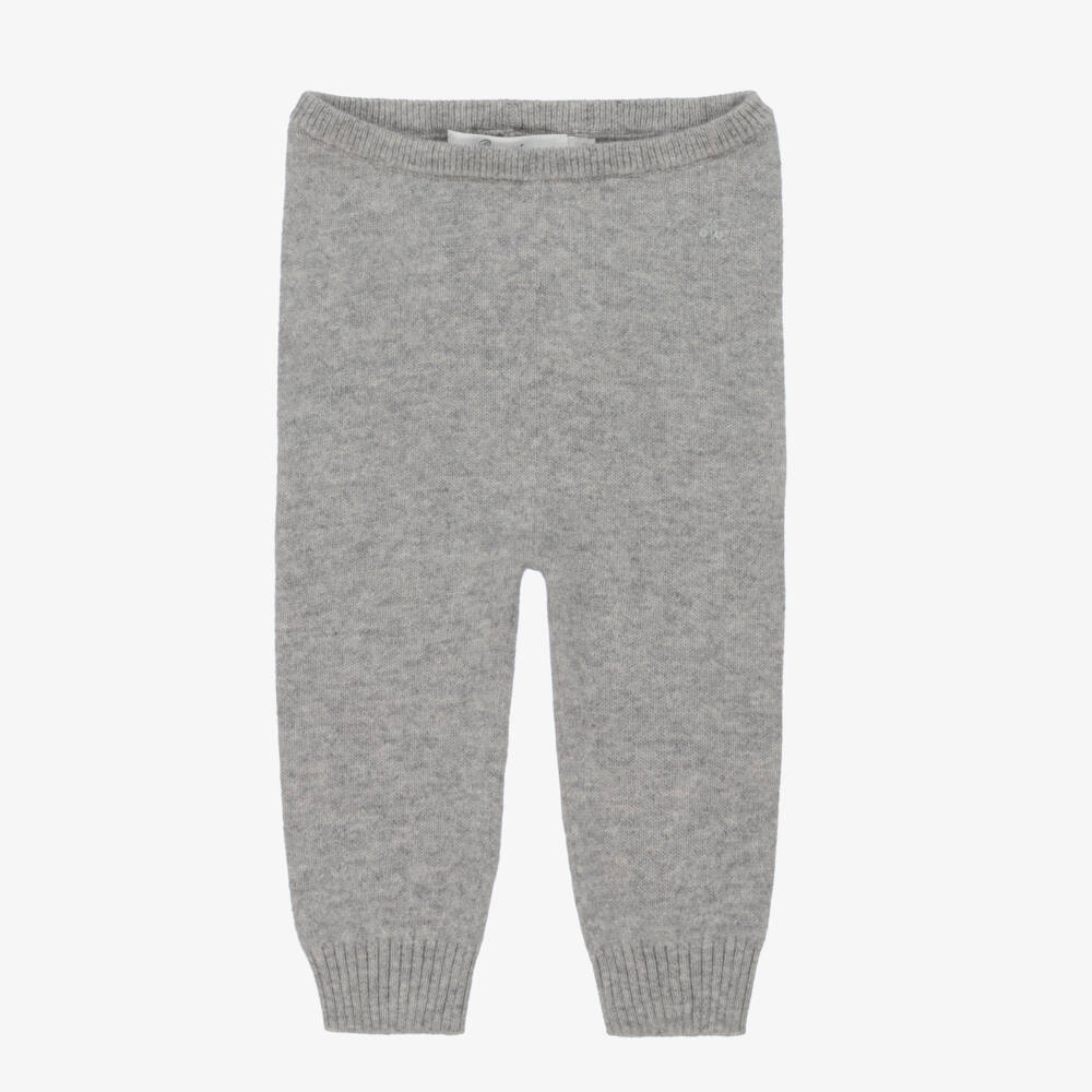 Bonpoint-Grey Pure Cashmere Knitted Leggings | Childrensalon