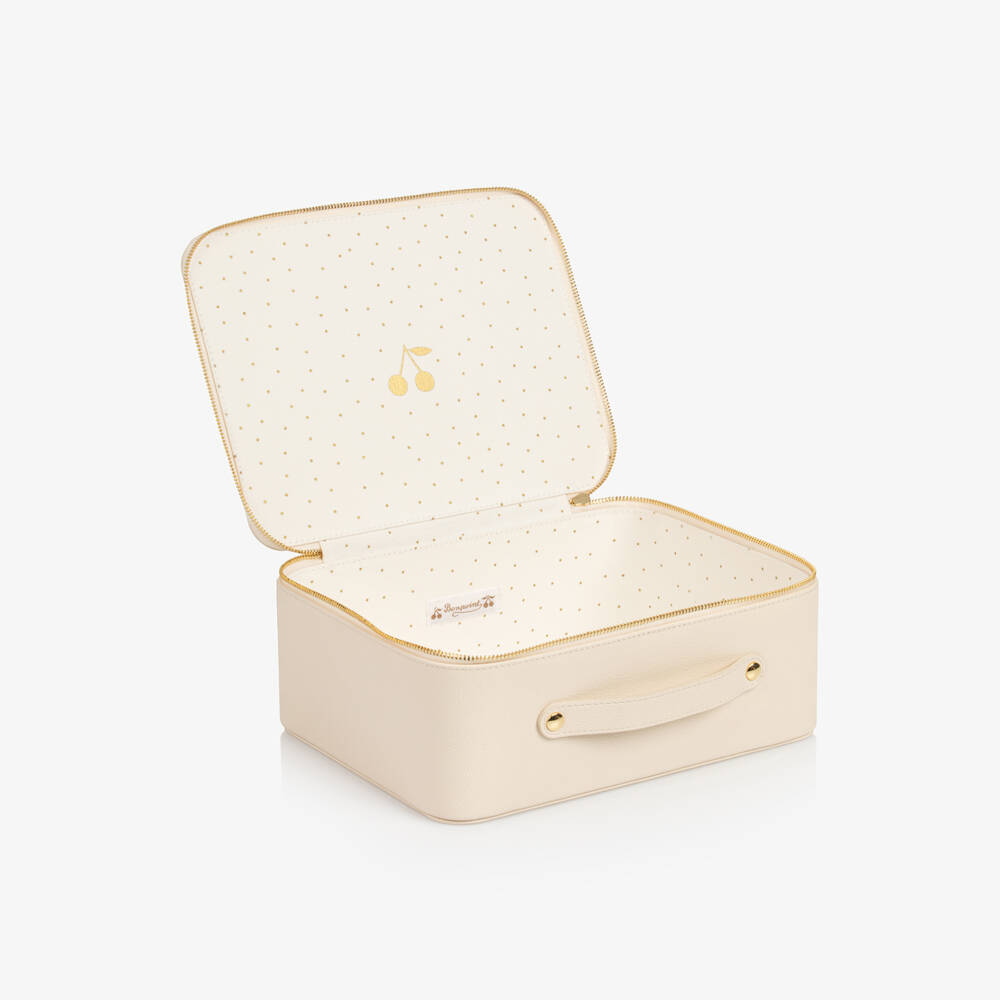 Bonpoint-Ivory Faux Leather Toiletry Case (25cm) | Childrensalon