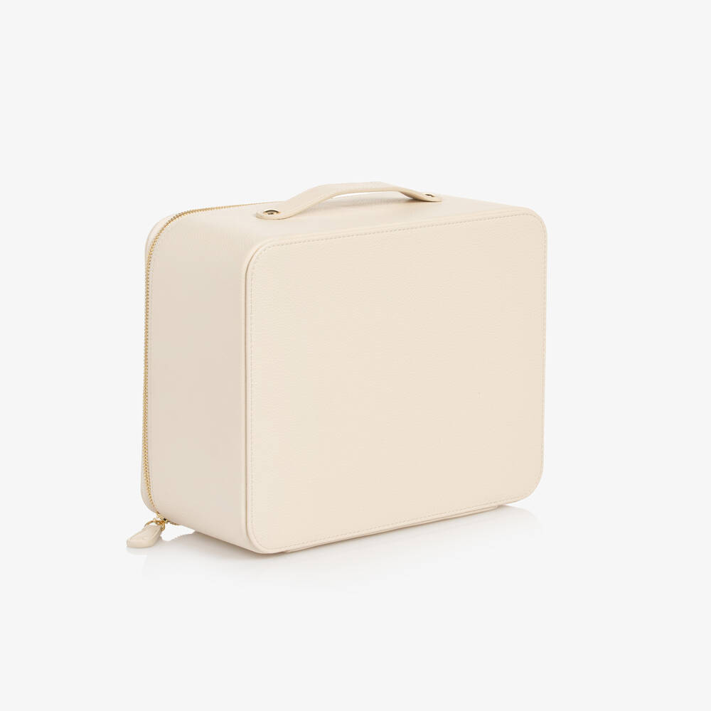 Bonpoint-Ivory Faux Leather Toiletry Case (25cm) | Childrensalon