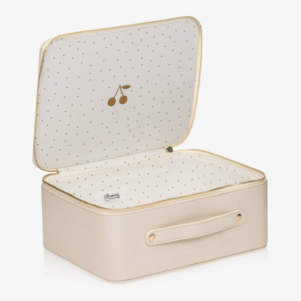 Bonpoint-Ivory Faux Leather Toiletry Case (25cm) | Childrensalon