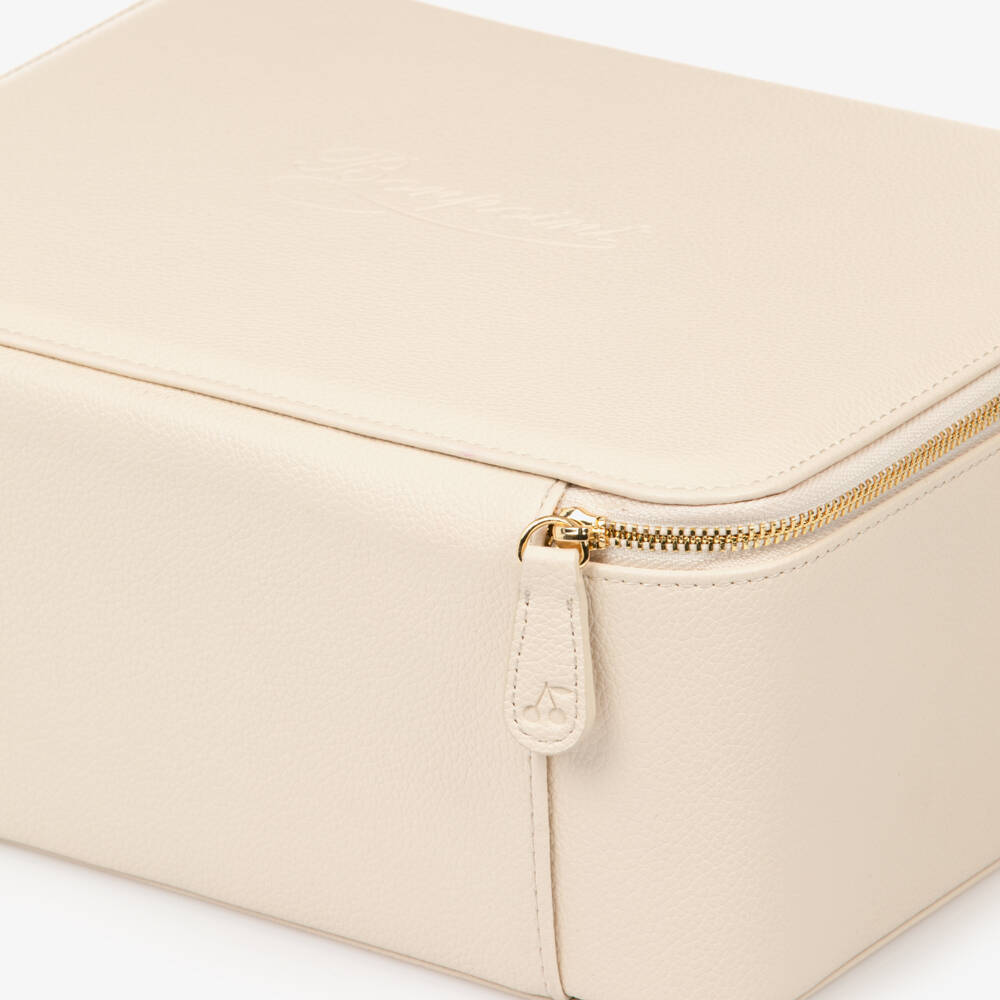 Bonpoint-Ivory Faux Leather Toiletry Case (25cm) | Childrensalon
