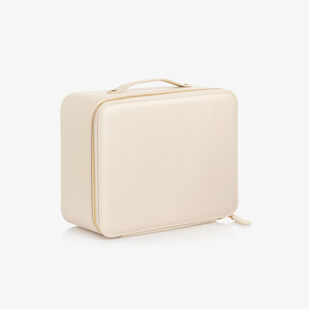 Bonpoint-Ivory Faux Leather Toiletry Case (25cm) | Childrensalon